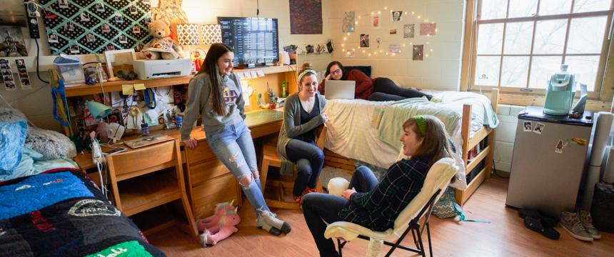 Students in a residence hall